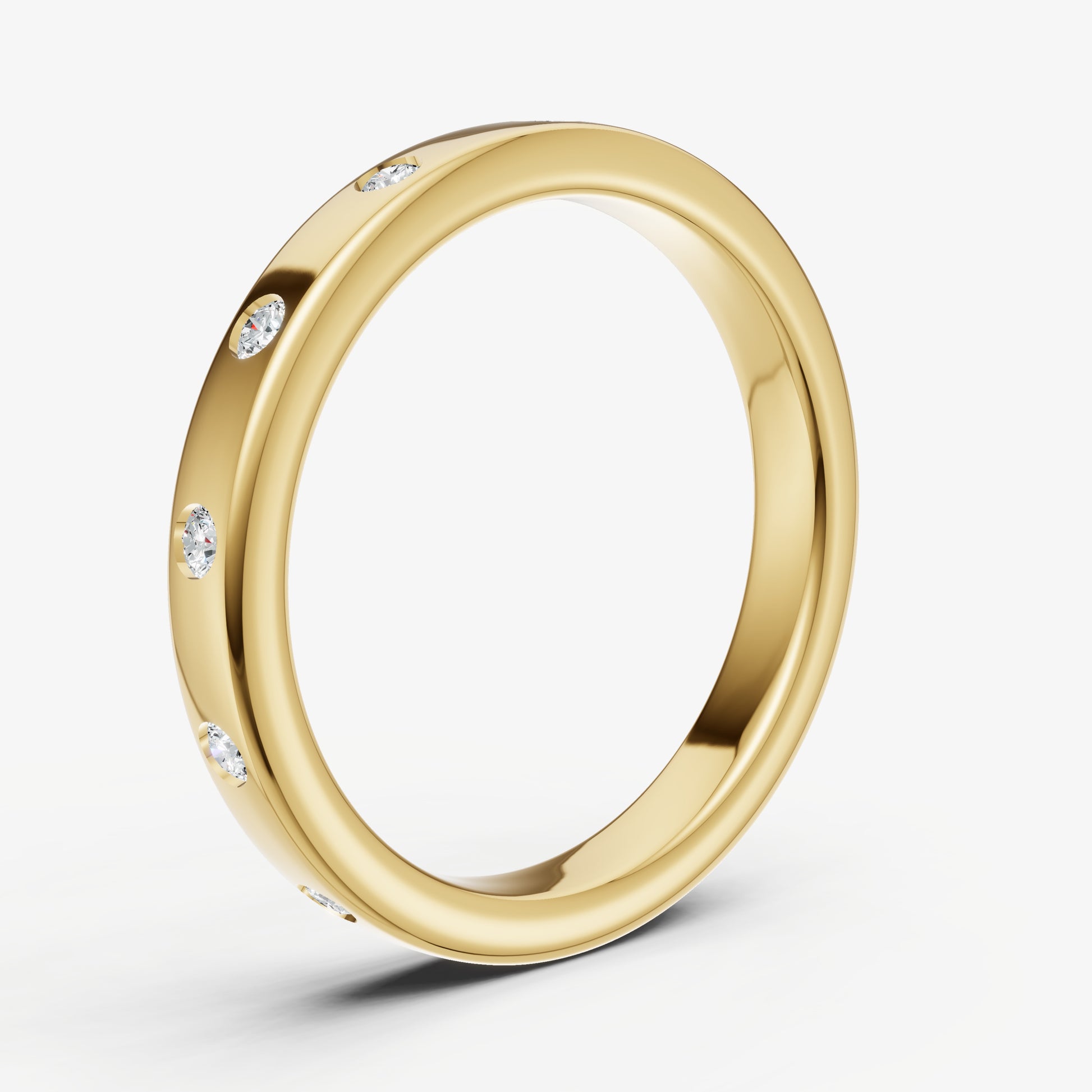 Hammer Set Round Diamond Band