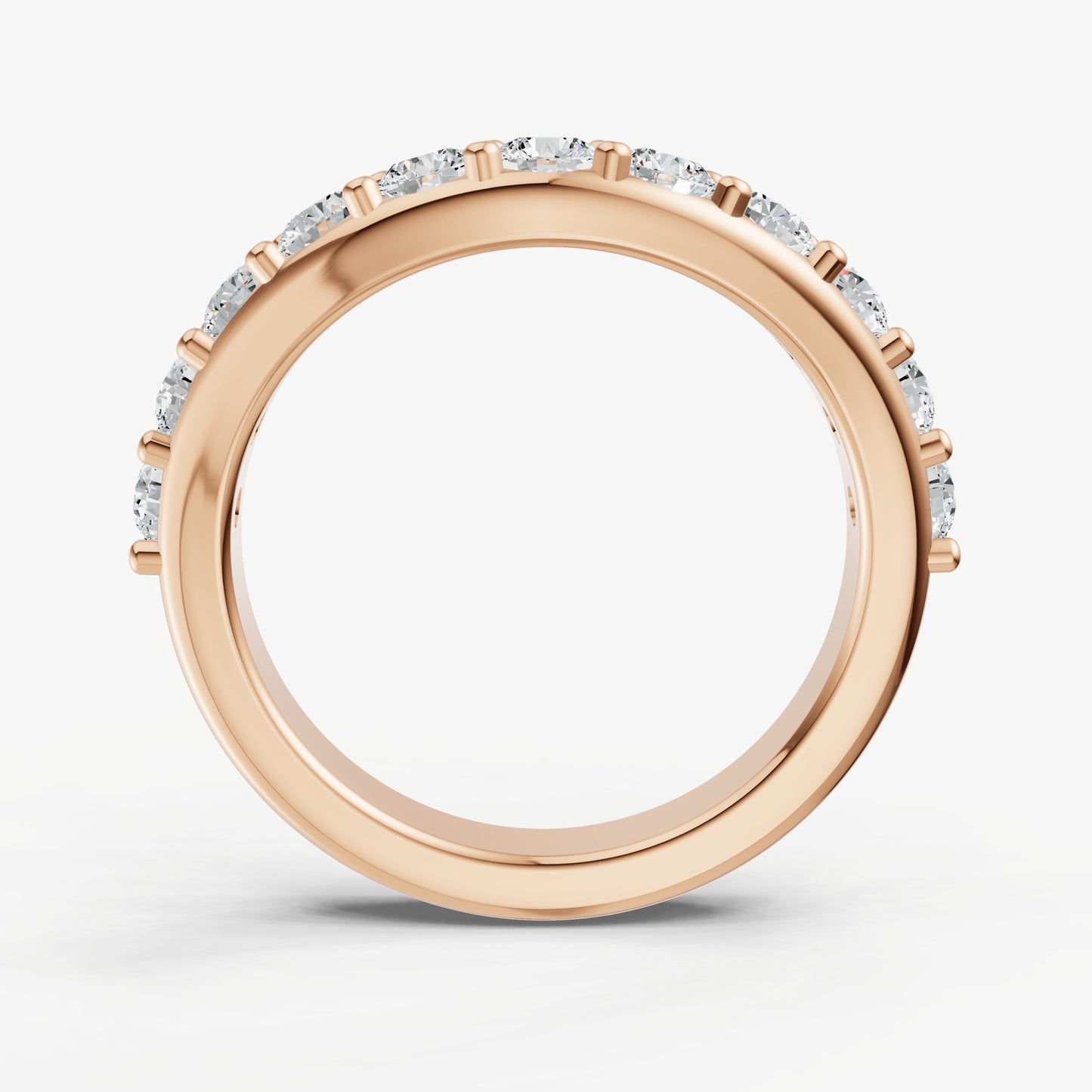 Curved Shared Claw 0.10ct (10pt) Diamond Band
