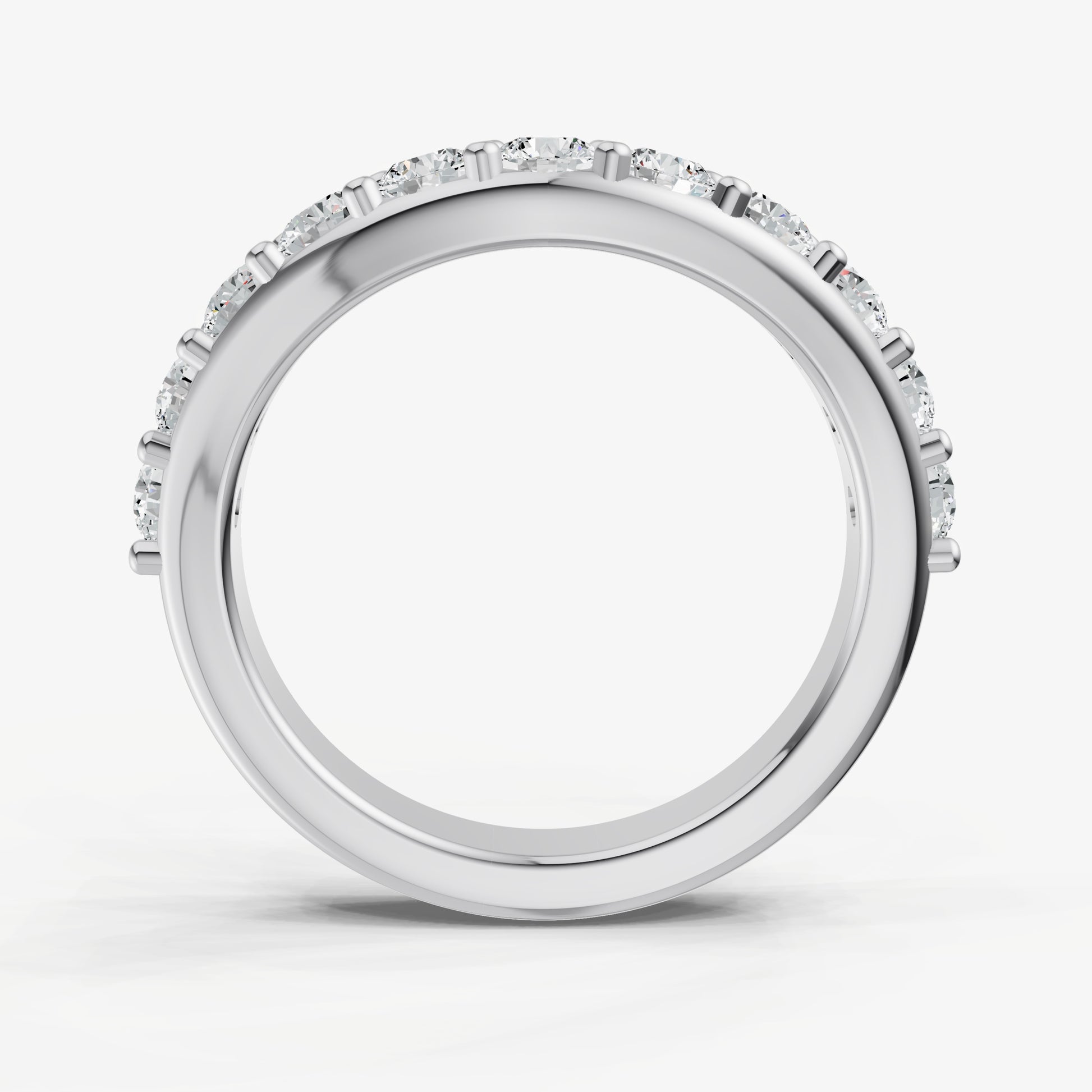 Curved Shared Claw 0.10ct (10pt) Diamond Band