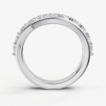 Curved Shared Claw 0.10ct (10pt) Diamond Band