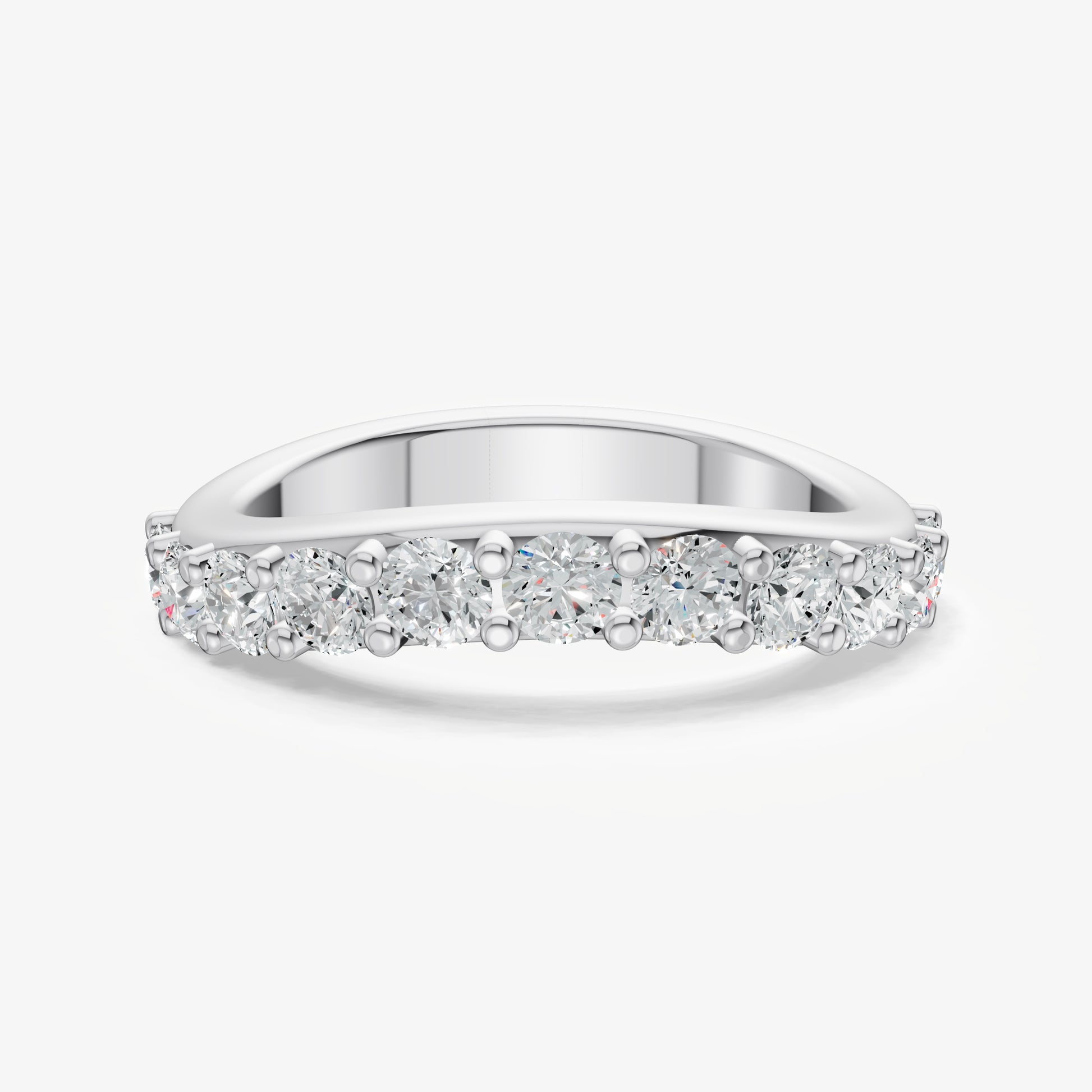 Curved Shared Claw 0.10ct (10pt) Diamond Band