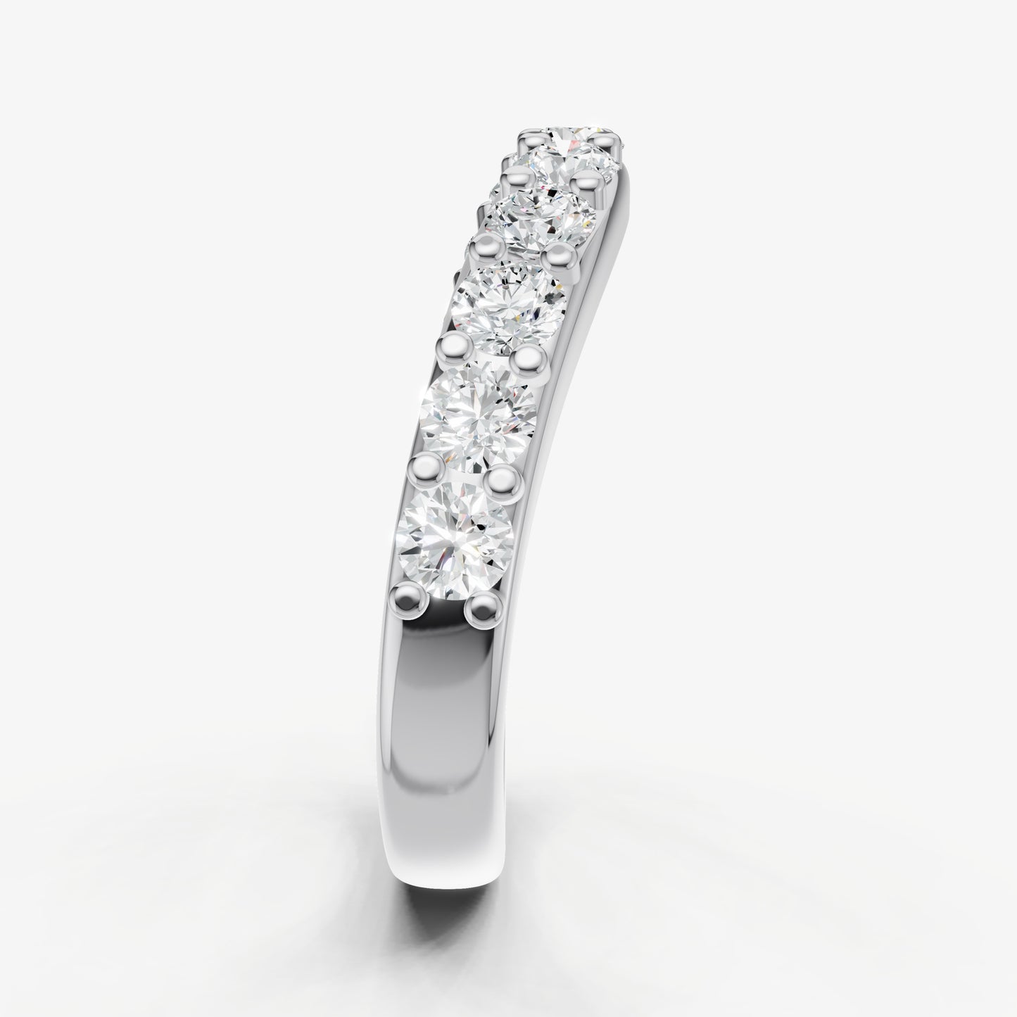 Curved Shared Claw 0.10ct (10pt) Diamond Band