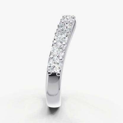 Curved Shared Claw 0.10ct (10pt) Diamond Band