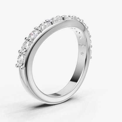Curved Shared Claw 0.10ct (10pt) Diamond Band