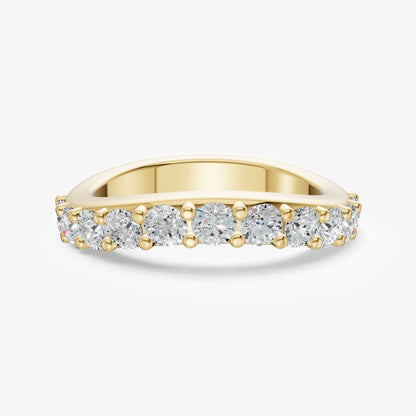 Curved Shared Claw 0.10ct (10pt) Diamond Band
