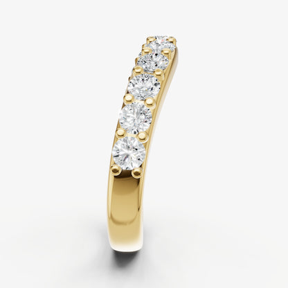 Curved Shared Claw 0.10ct (10pt) Diamond Band