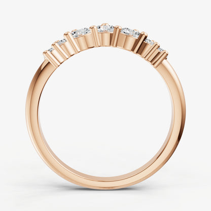Curved Crown Set Diamond Band