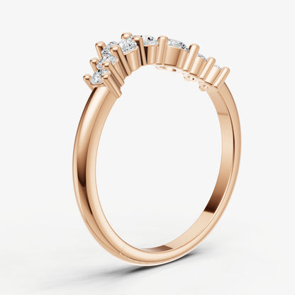 Curved Crown Set Diamond Band