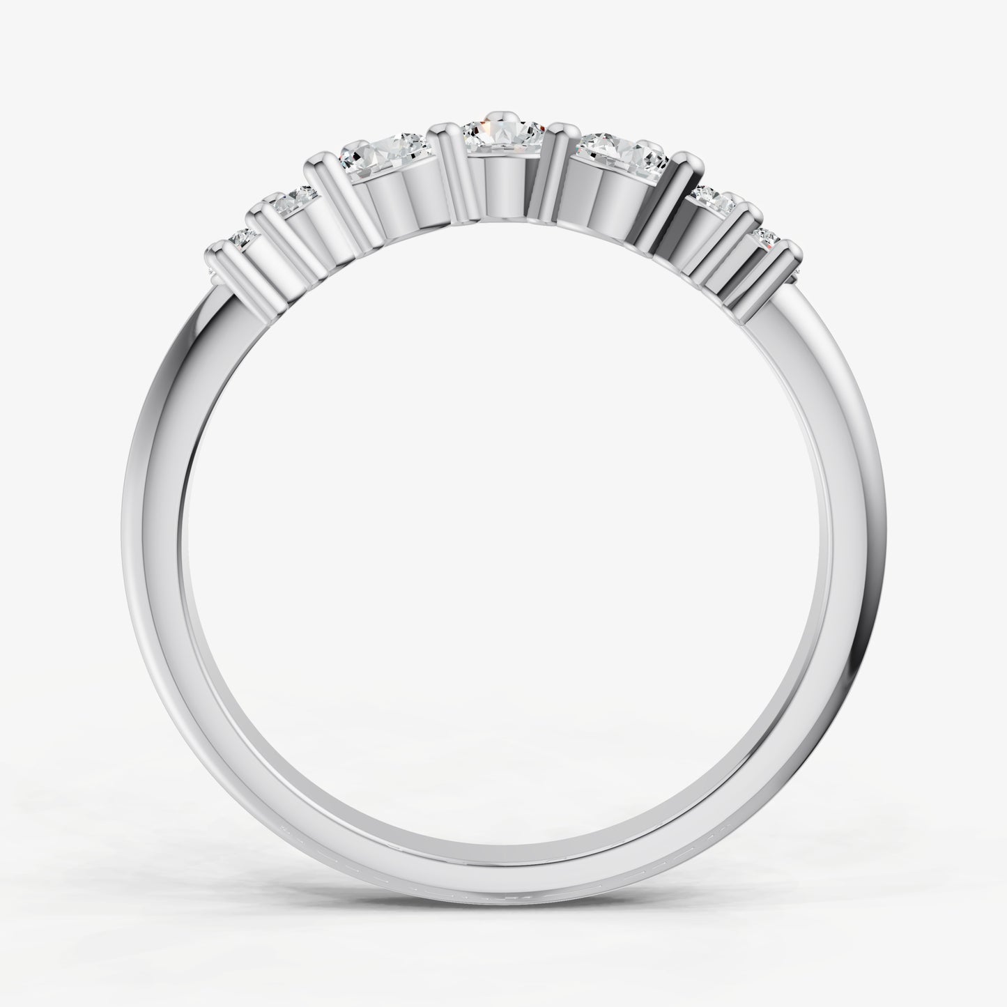 Curved Crown Set Diamond Band