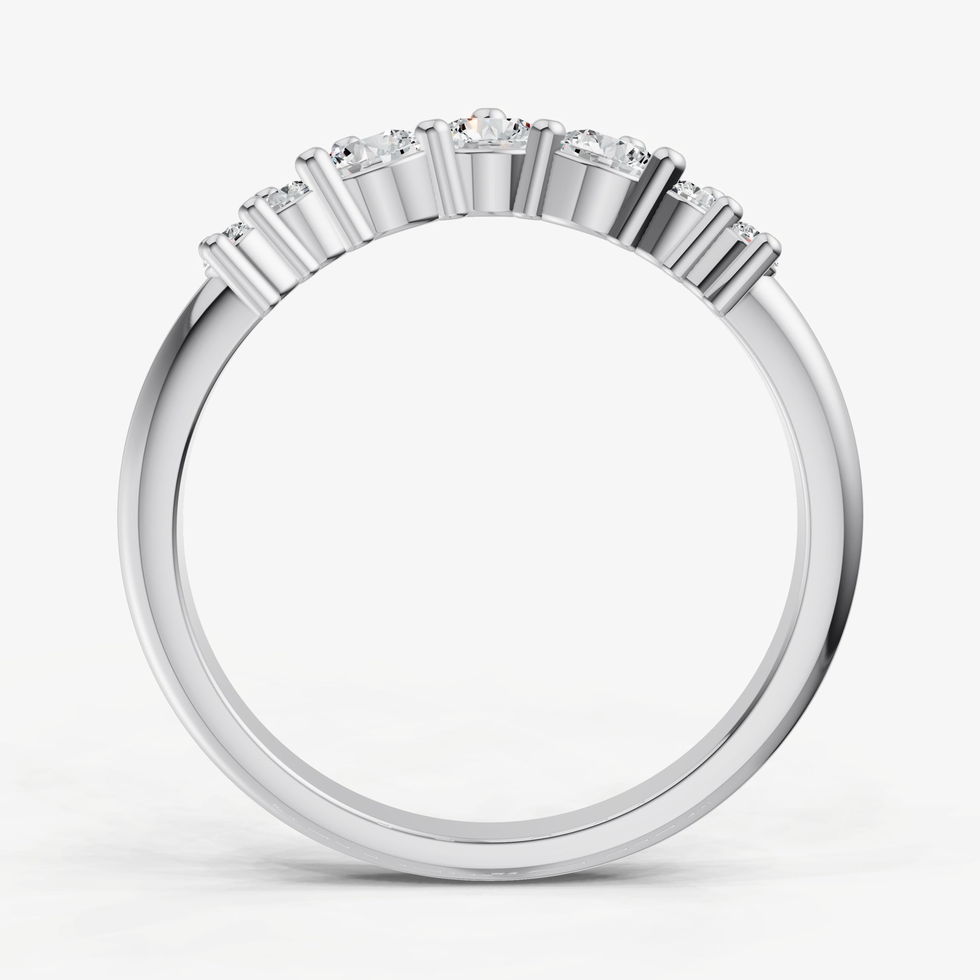 Curved Crown Set Diamond Band