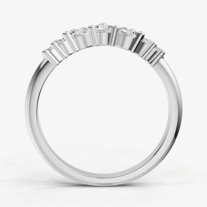 Curved Crown Set Diamond Band