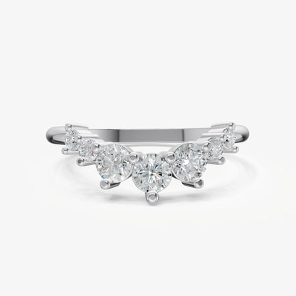 Curved Crown Set Diamond Band