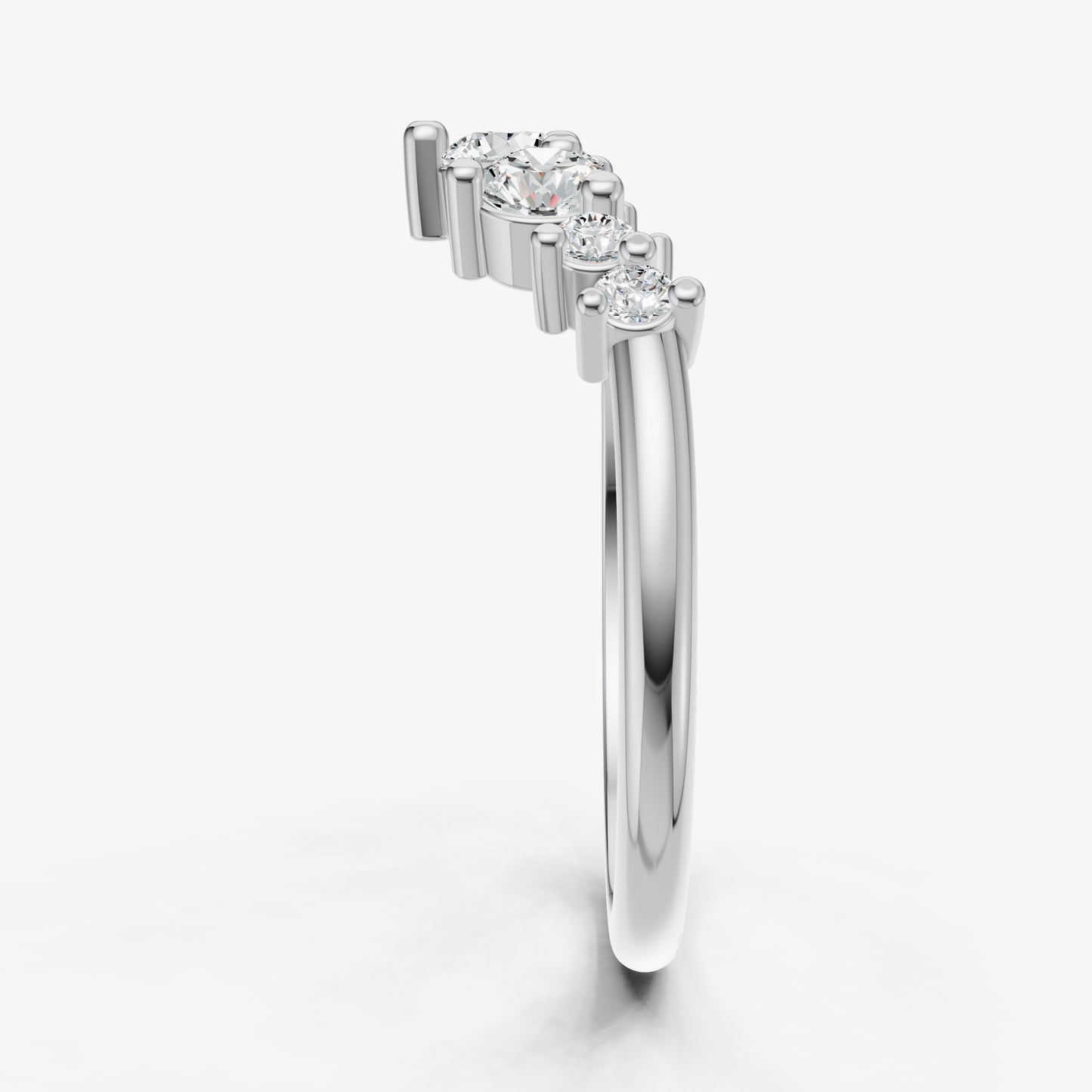 Curved Crown Set Diamond Band
