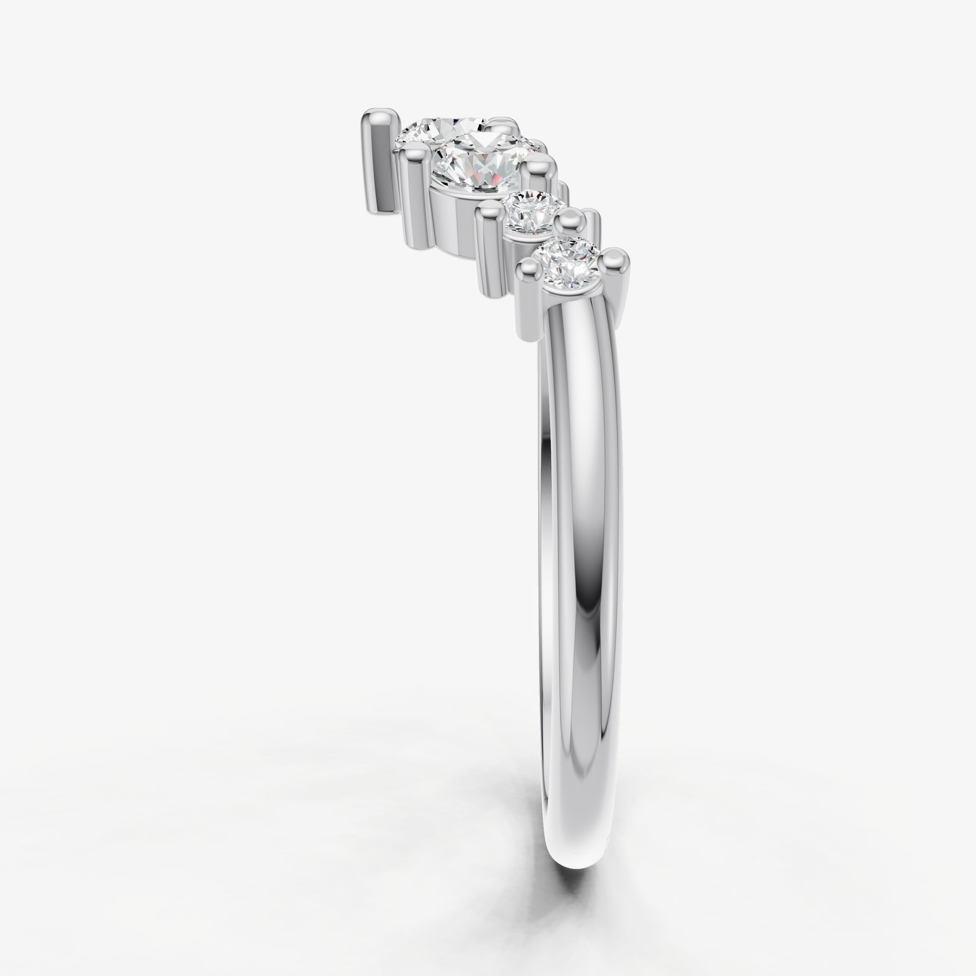 Curved Crown Set Diamond Band