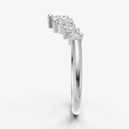 Curved Crown Set Diamond Band