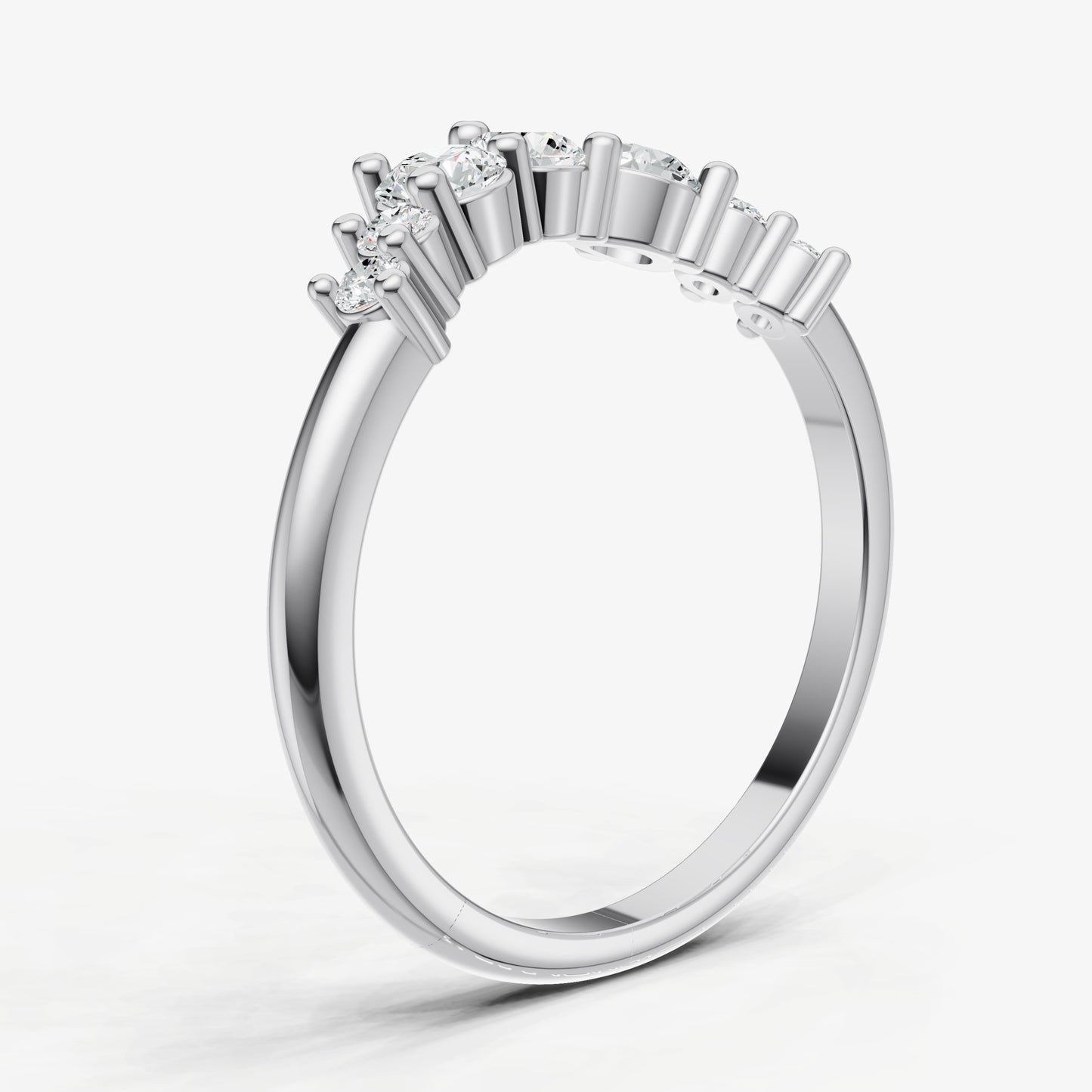 Curved Crown Set Diamond Band