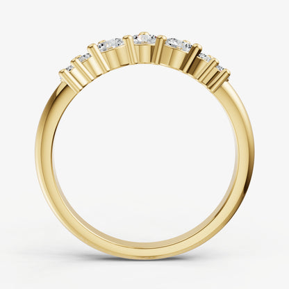 Curved Crown Set Diamond Band