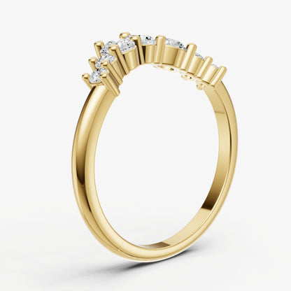 Curved Crown Set Diamond Band