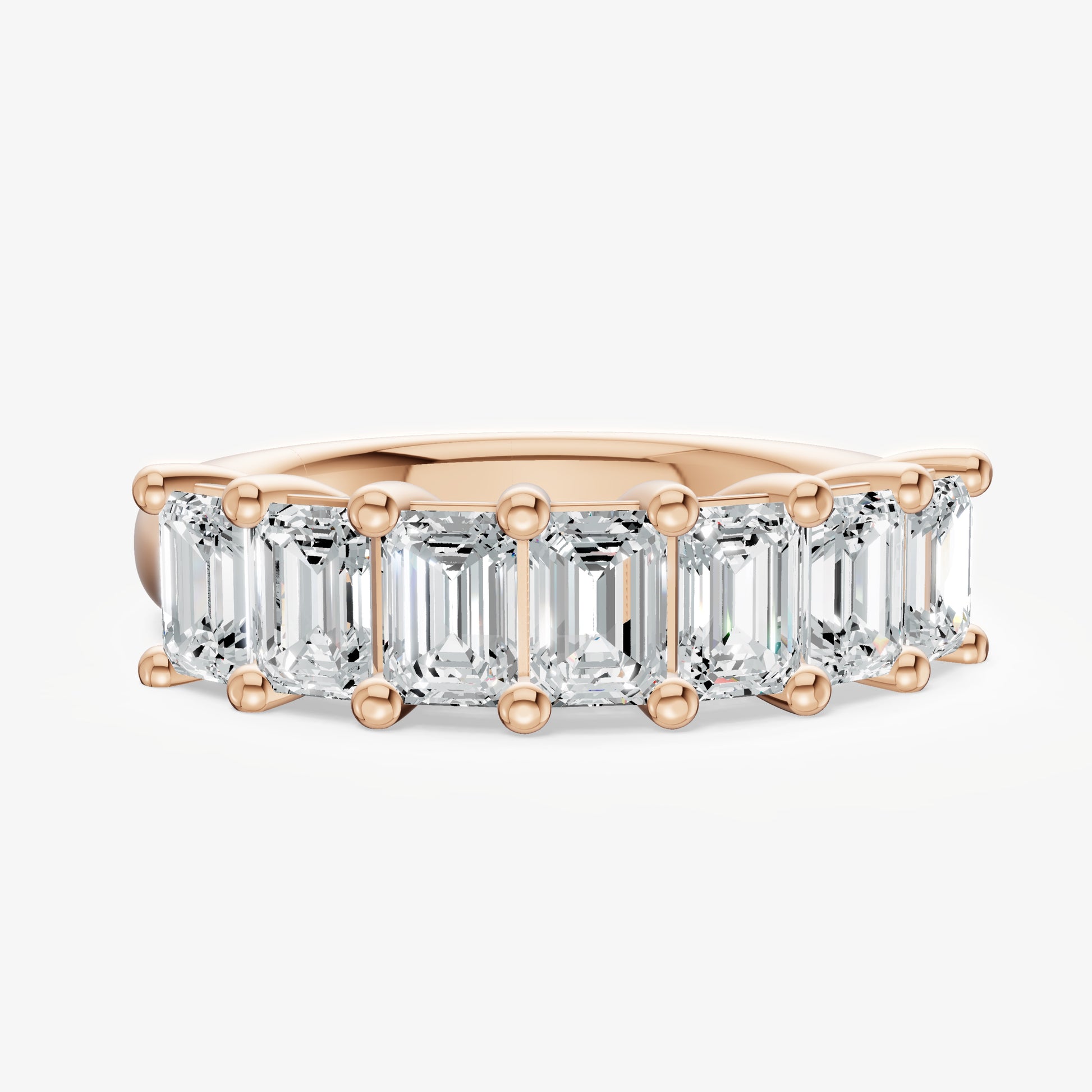 Crown Set Emerald Diamond Pinky Ring