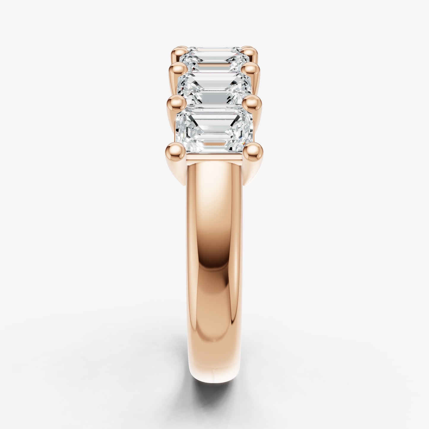 Crown Set Emerald Diamond Pinky Ring