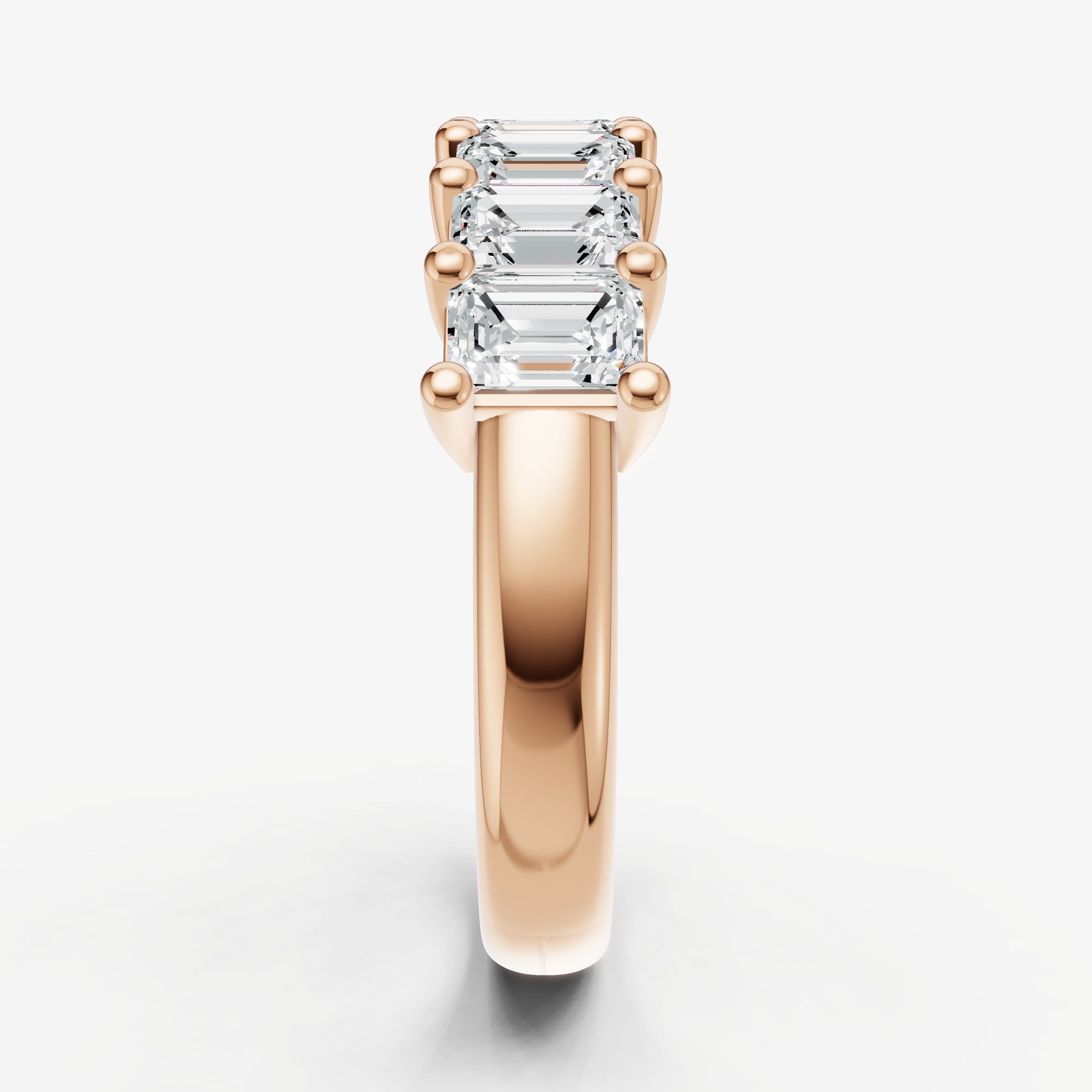 Crown Set Emerald Diamond Pinky Ring