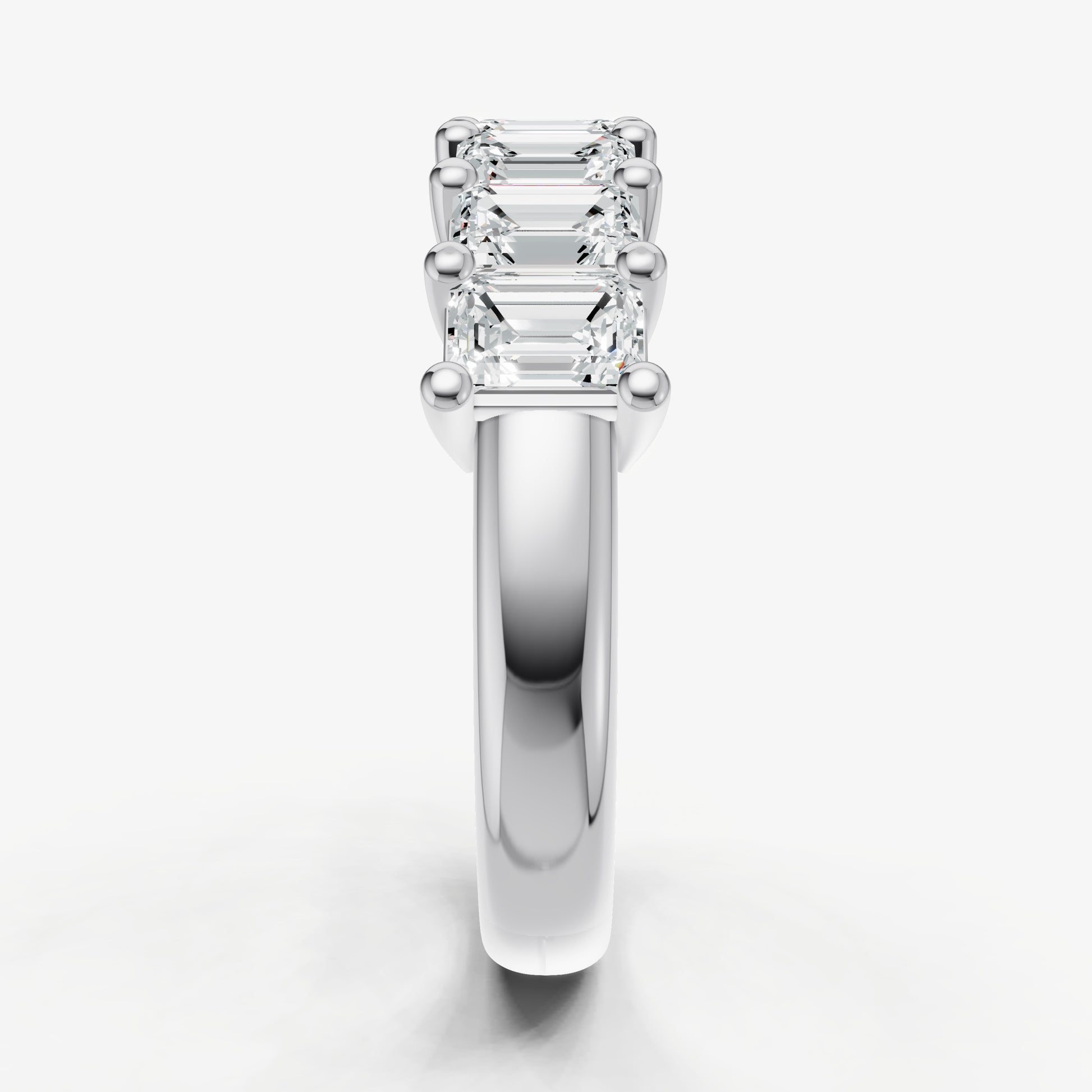 Crown Set Emerald Diamond Pinky Ring