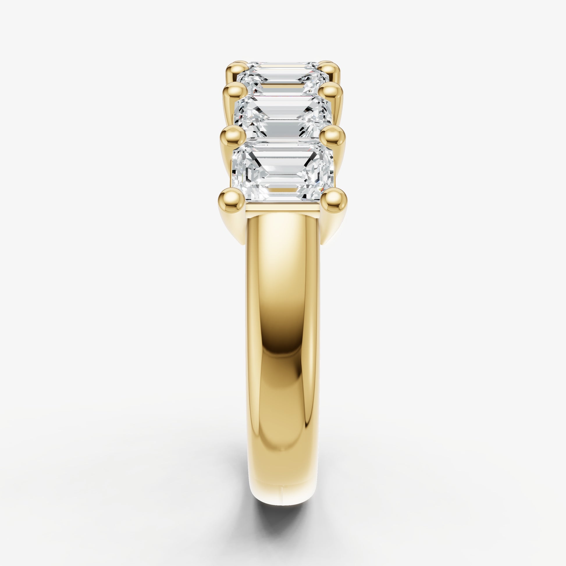 Crown Set Emerald Diamond Pinky Ring