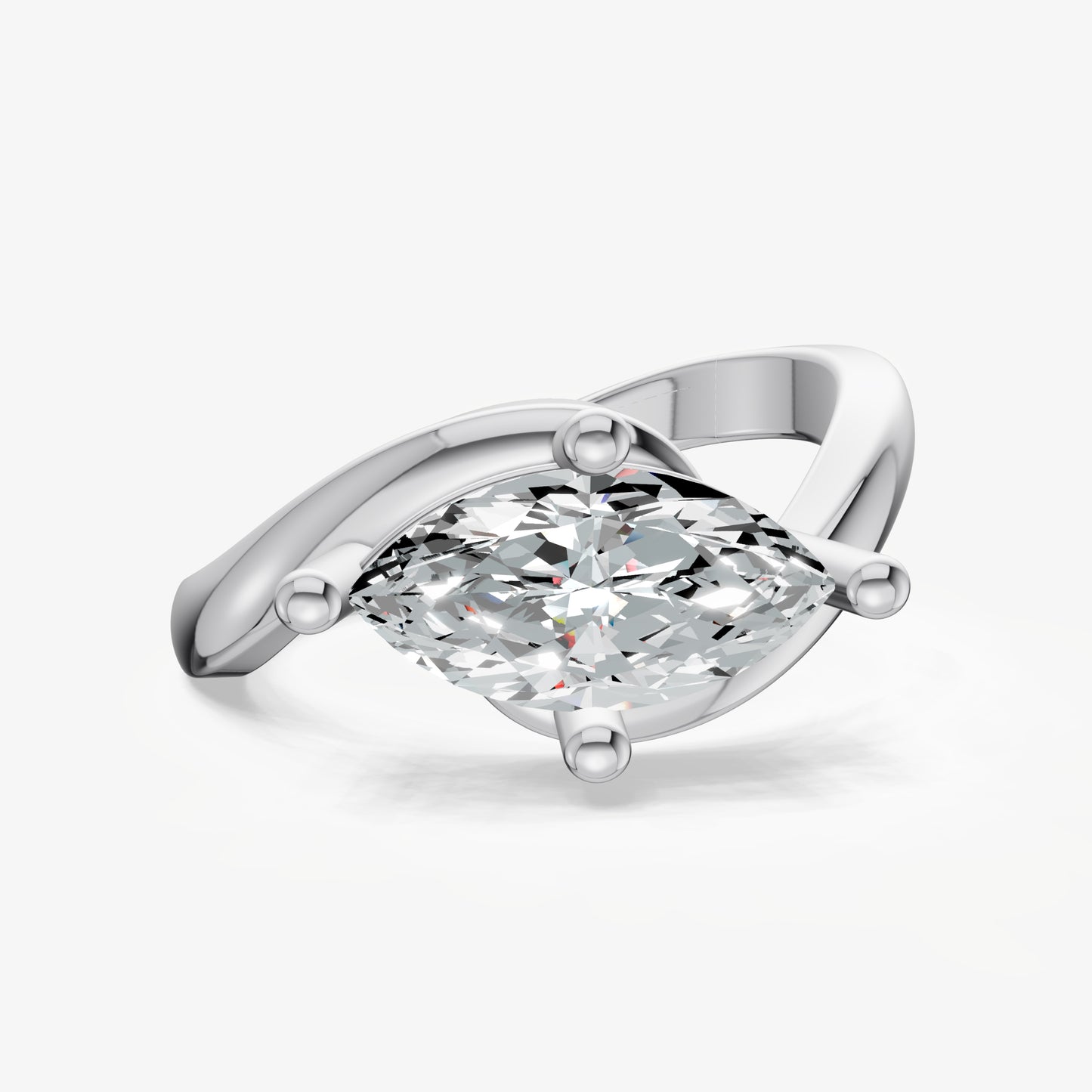 Wrap Marquise Diamond Pinky Ring
