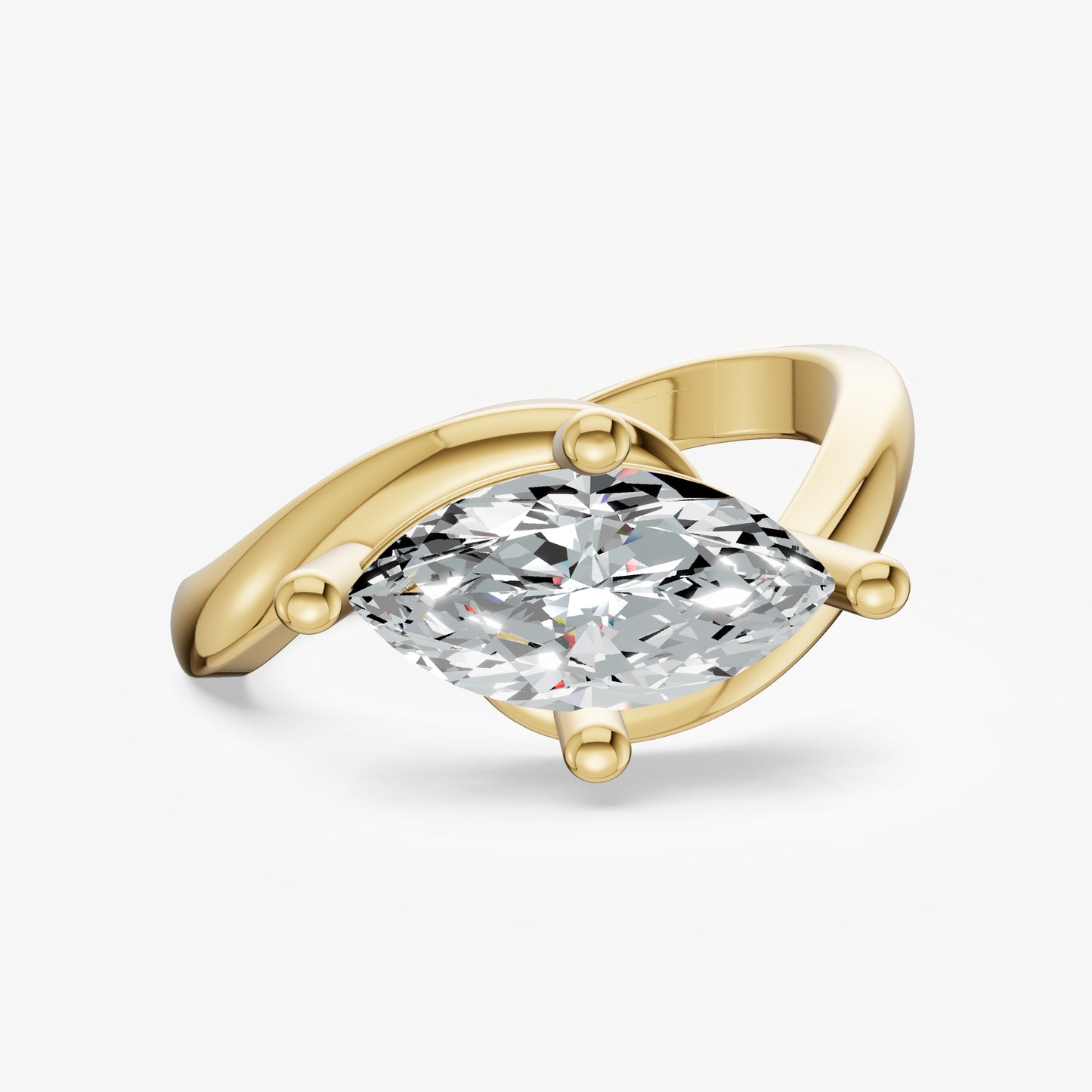 Wrap Marquise Diamond Pinky Ring