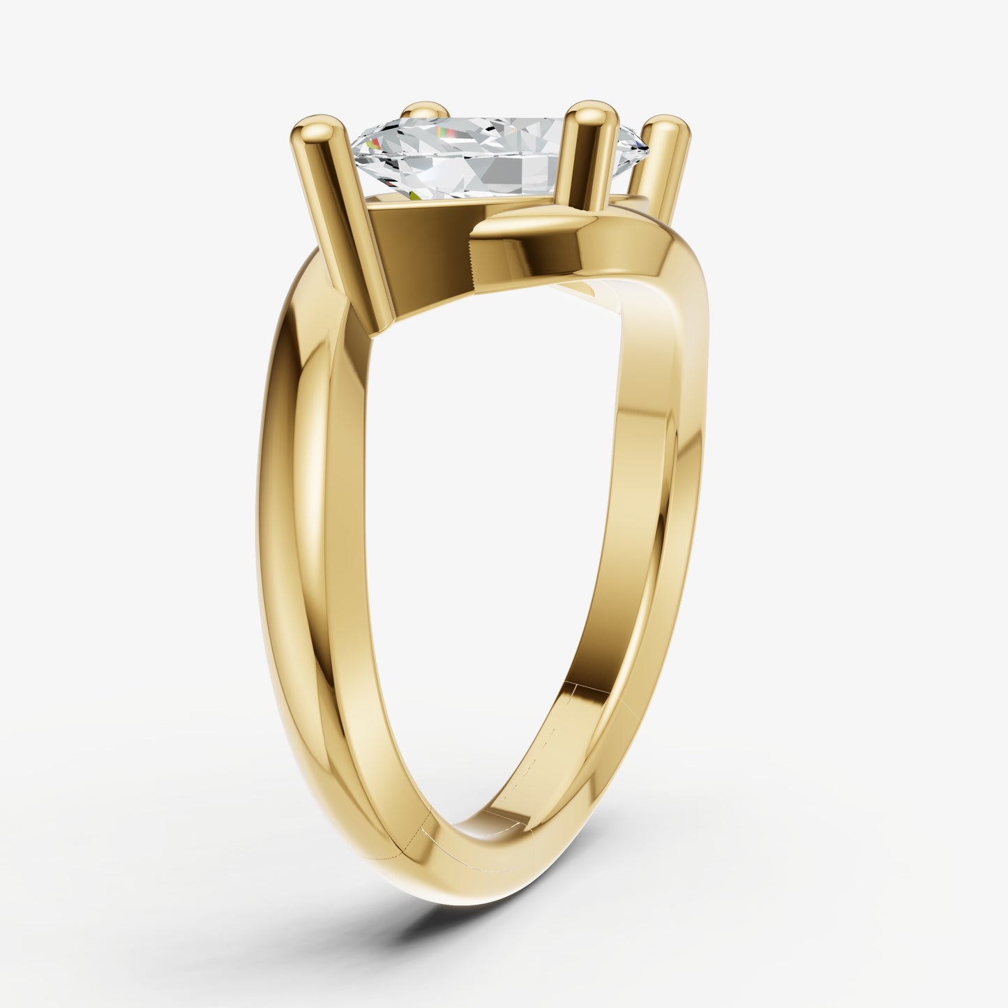 Wrap Marquise Diamond Pinky Ring