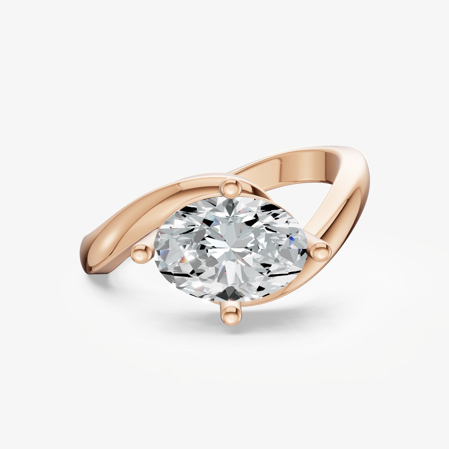 Wrap Oval Diamond Pinky Ring
