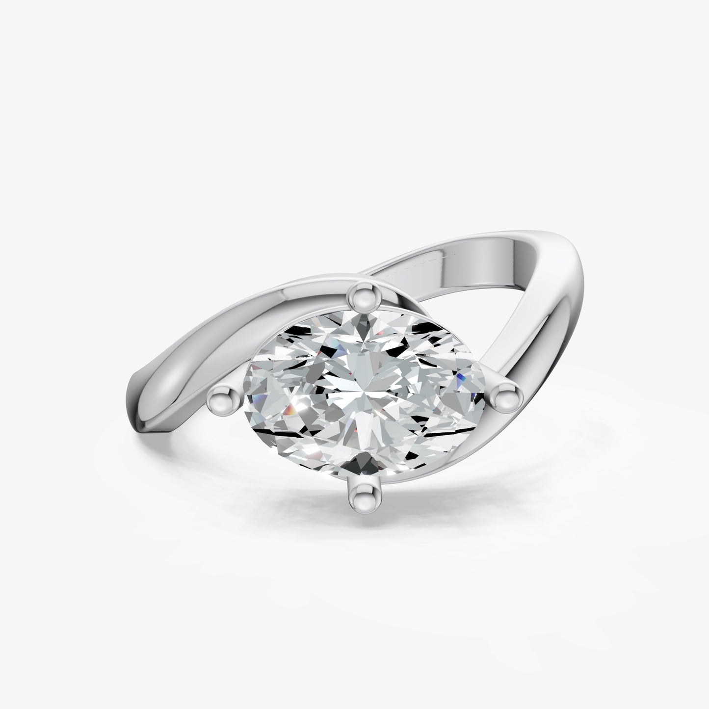 Wrap Oval Diamond Pinky Ring