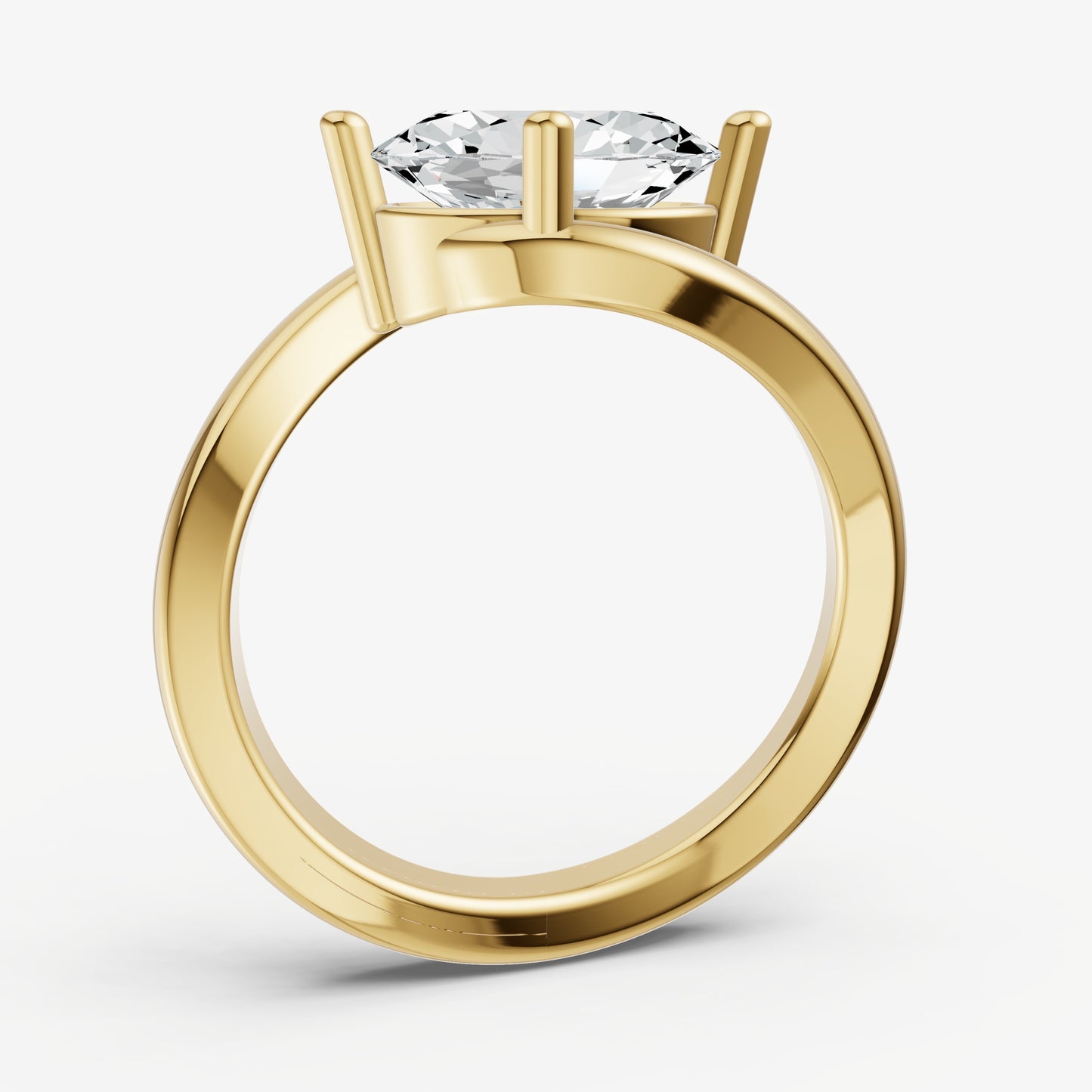 Wrap Oval Diamond Pinky Ring