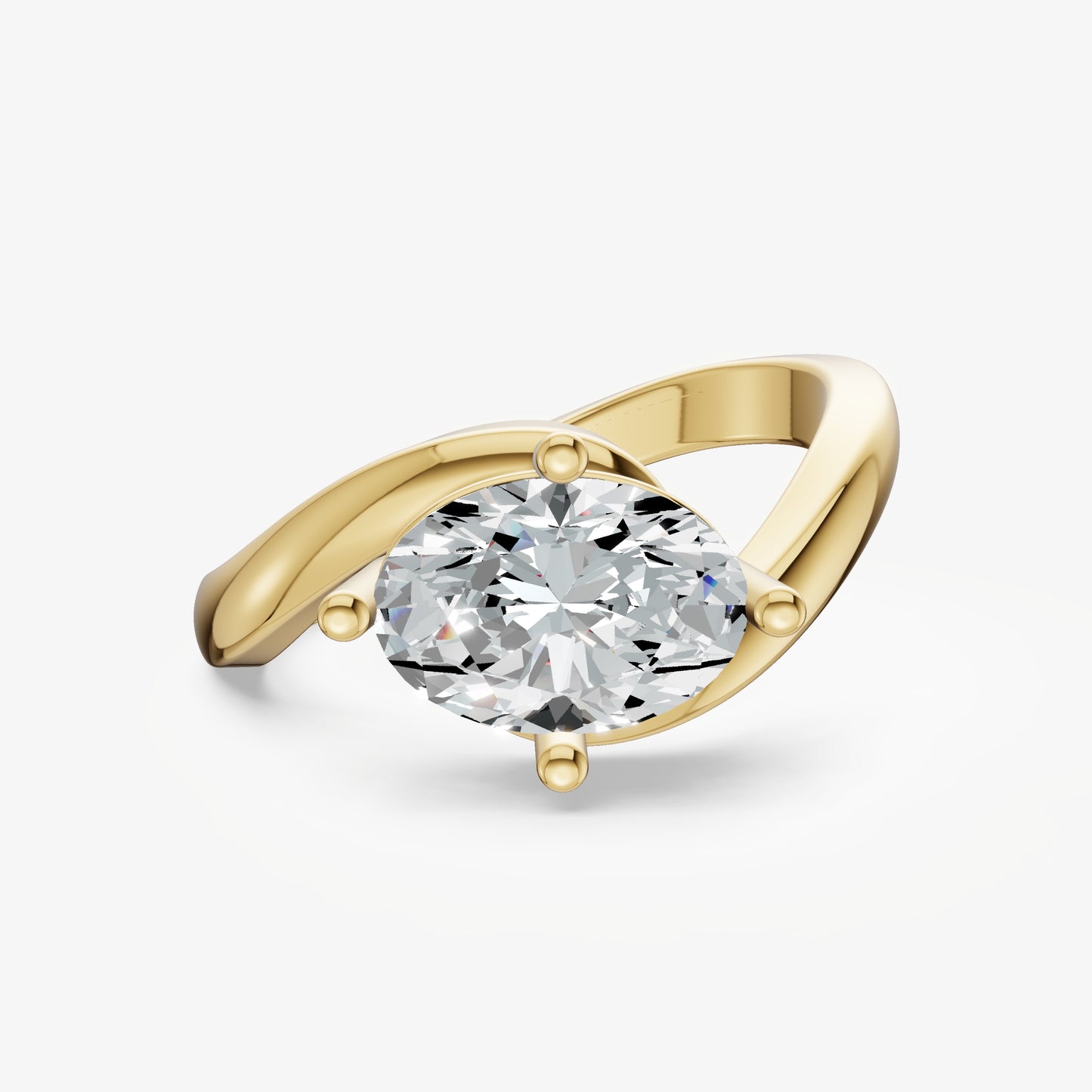 Wrap Oval Diamond Pinky Ring