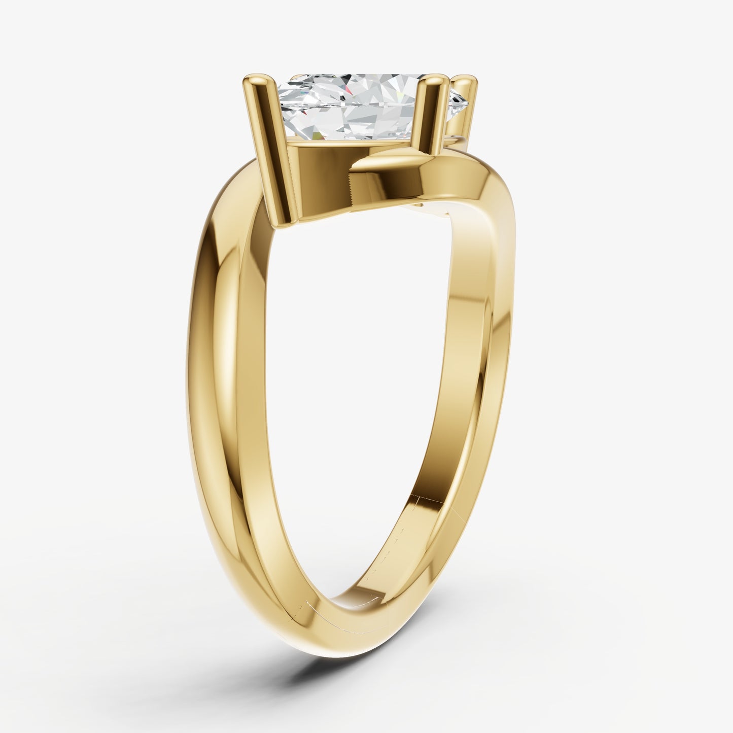 Wrap Oval Diamond Pinky Ring