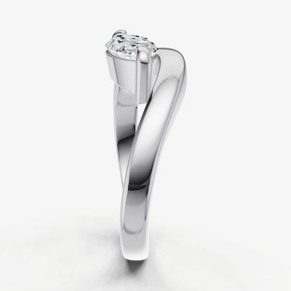 Curved Marquise Diamond Pinky Ring