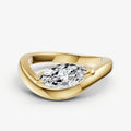Curved Marquise Diamond Pinky Ring