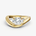 Curved Oval Diamond Pinky Ring