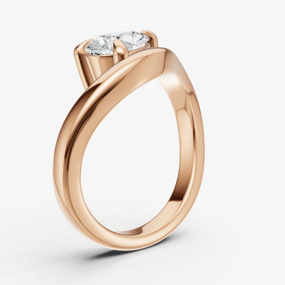 Curved Pear Diamond Pinky Ring