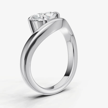 Curved Pear Diamond Pinky Ring