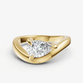 Curved Pear Diamond Pinky Ring