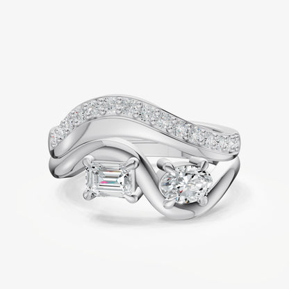 Twisted Band Two Diamond Pinky Ring