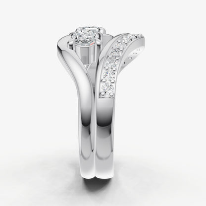 Twisted Band Two Diamond Pinky Ring