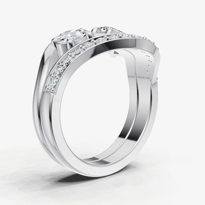 Twisted Band Two Diamond Pinky Ring