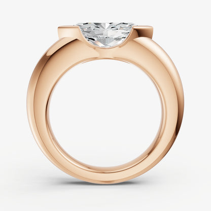 Half Bezel East West Marquise Diamond Ring