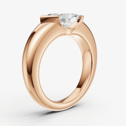 Half Bezel East West Marquise Diamond Ring