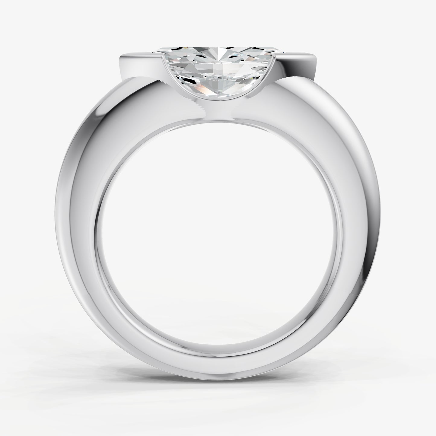 Half Bezel East West Marquise Diamond Ring