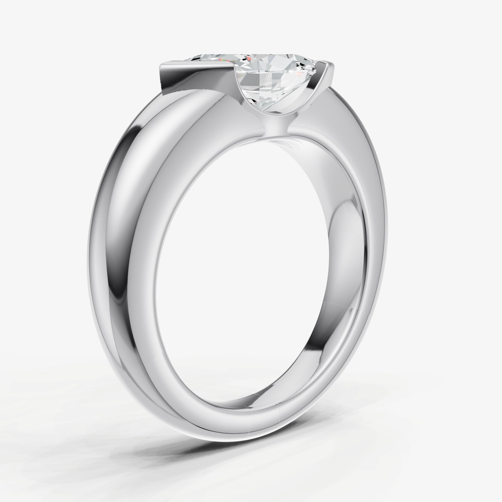 Half Bezel East West Marquise Diamond Ring
