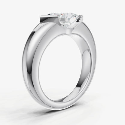 Half Bezel East West Marquise Diamond Ring