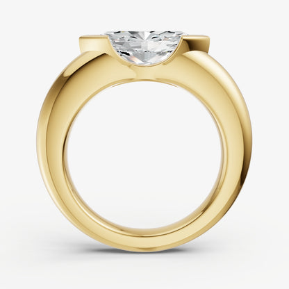 Half Bezel East West Marquise Diamond Ring